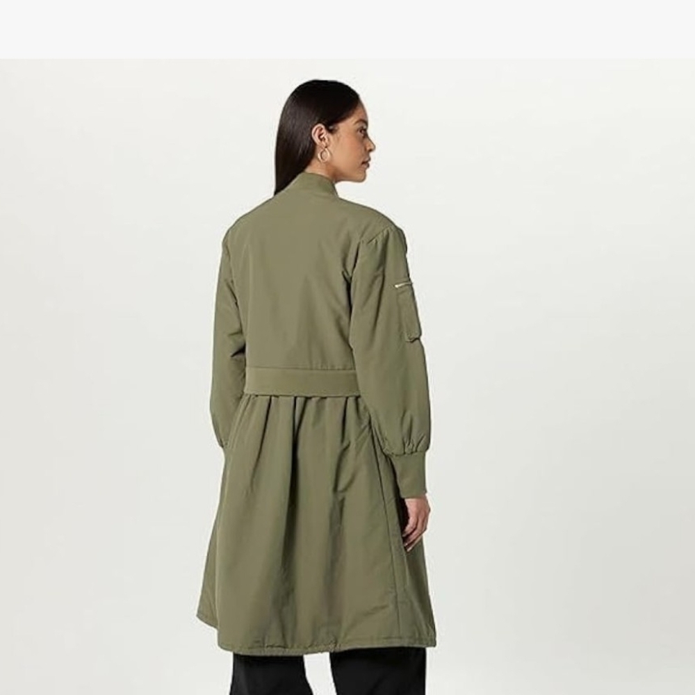Stylish Olive Trench Coat for Women - Picture 3 of 5